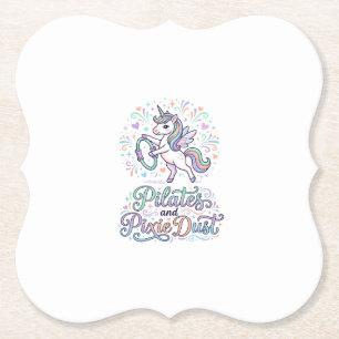 Einhorn Pilates und Feenstaub Weißer Hintergrund V Untersetzer