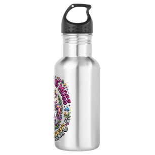 Einhorn-Pilze Moos und Magie Werbe-Shirt Edelstahlflasche