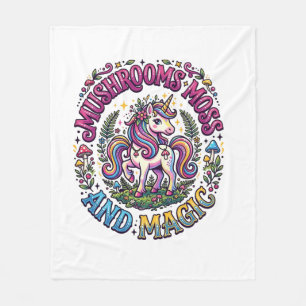 Einhorn Pilze Moos und Magie Werbe-Shirt  Fleecedecke
