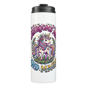 Einhorn Pilze Moos und Magie Werbe-Shirt Thermosbecher