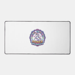 Einhorn Pixel Einhorn Power POD Fertig Apparel Gra Schreibtischunterlage