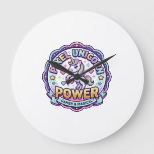 Einhorn Pixel Einhorn Power POD Fertige Apparel Gr Große Wanduhr