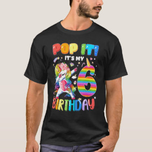Einhorn Pop Es ist mein Geburtstag 6. Geburtstag T-Shirt