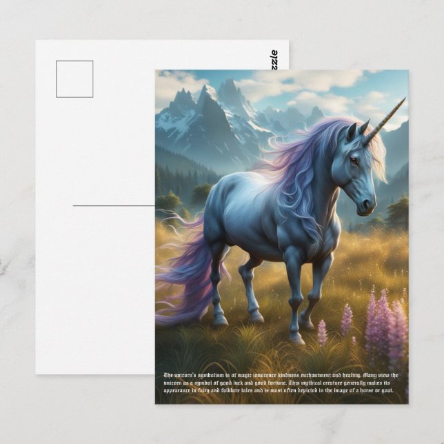 Einhorn Postkarte (Vorne/Hinten)
