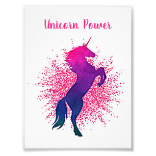"Einhorn-Power" Einhorn & Glitzer Fotodruck