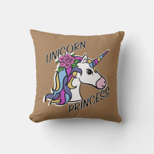Einhorn-Princess-Design - Drehkissen 16 Zoll x 16  Kissen