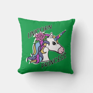 Einhorn-Princess-Design - Drehkissen 16 Zoll x 16 Kissen
