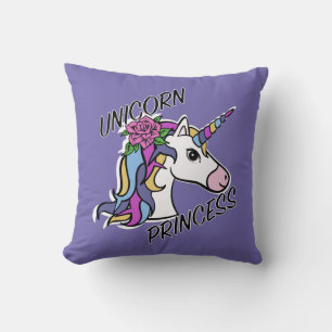 Einhorn-Princess-Design - Drehkissen 16 Zoll x 16  Kissen