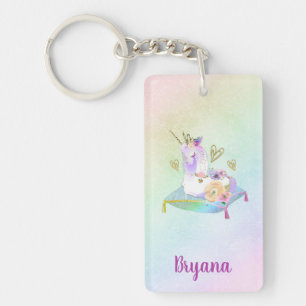 Einhorn Prinzessin Diva Irisierender Regenbogen Pa Schlüsselanhänger