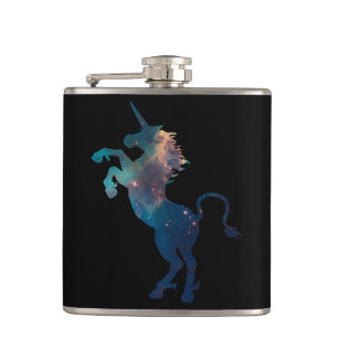 Einhorn-Raummuster Flachmann