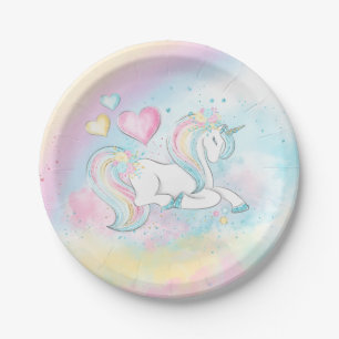 Einhorn Regenbogen-Baby-Party-Papierteller Pappteller
