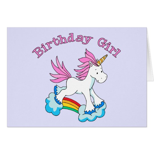 Einhorn-Regenbogen-Geburtstags-Mädchen Karte