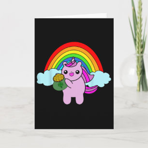 Einhorn Regenbogen Goldtopf St. Patricks Day Kostü Karte