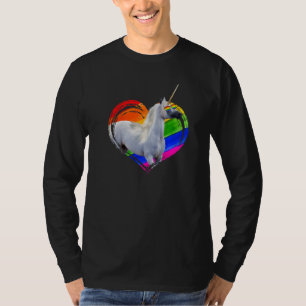 Einhorn Regenbogen Herz Tier Schwulen Stolz Lgbt T-Shirt