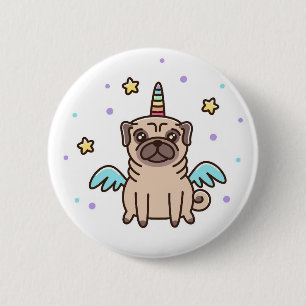 Einhorn-Regenbogen-Hund Button