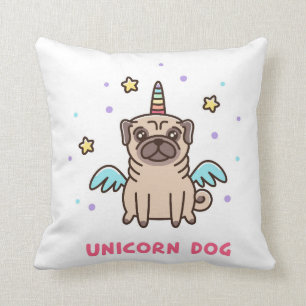 Einhorn-Regenbogen-Hund Kissen