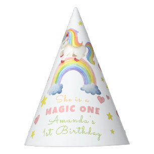 Einhorn Regenbogen Magie Eins Erster Geburtstag Partyhütchen
