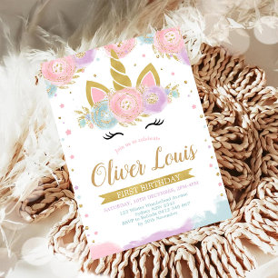 Einhorn Regenbogen Magischer Tag Geburtstagseinlad Einladung