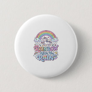 Einhorn Regenbogen nach dem Regen Premium Vektor T Button