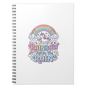 Einhorn Regenbogen nach dem Regen Premium Vektor T Notizblock