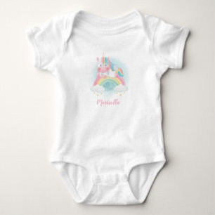 Einhorn Regenbogen Name personalisiertes Baby Body Strampler