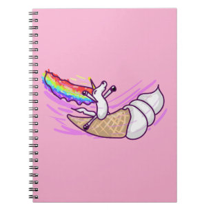 Einhorn Regenbogen Reitendes Eiscremehörnchen Notizblock