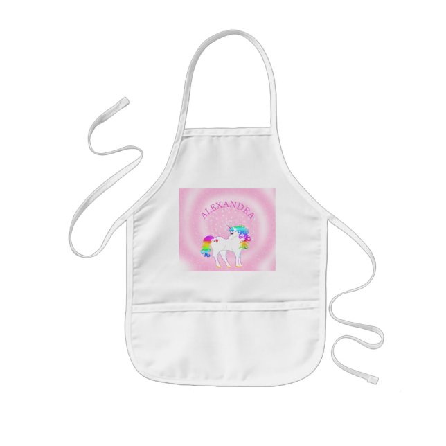 Einhorn Regenbogen Rosa Sterne Niedliches Kind Kun Kinderschürze (Vorne)