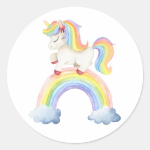 Einhorn Regenbogen Runder Aufkleber