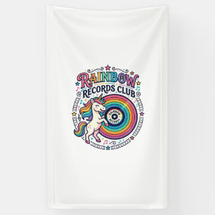 Einhorn Regenbogen Schallplatten Club Weiße Hinter Banner