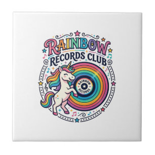 Einhorn Regenbogen Schallplatten Club Weiße Hinter Fliese