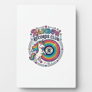 Einhorn Regenbogen Schallplatten Club Weiße Hinter Fotoplatte