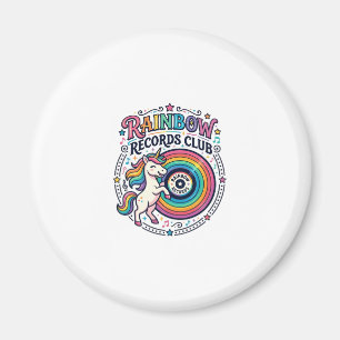 Einhorn Regenbogen Schallplatten Club Weiße Hinter Magnet