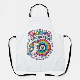 Einhorn Regenbogen Schallplatten Club Weiße Hinter Schürze