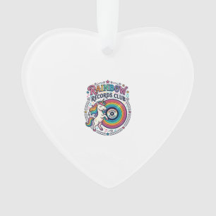 Einhorn Regenbogen Schallplatten Club Weißer Hinte Ornament