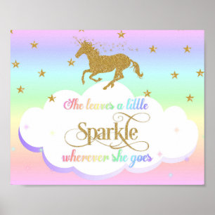 Einhorn Regenbogen Sie hinterlässt einen kleinen G Poster