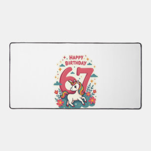Einhorn Regenbogen Süße Cartoon zum 67. Geburtstag Schreibtischunterlage