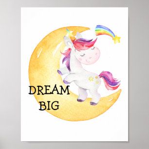 Einhorn Regenbogen Träume Groß Kinderzimmer Baby M Poster