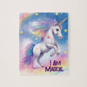 Einhorn Regenbogen Wasserfarbe mit Sternen Triptyc