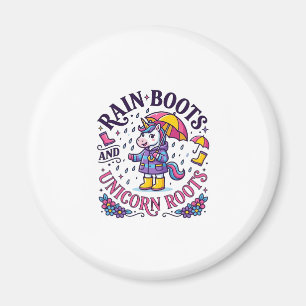 Einhorn Regenstiefel und Einhorn Wurzeln Werbe-Shi Magnet