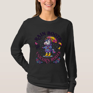 Einhorn Regenstiefel und Einhorn Wurzeln Werbe-Shi T-Shirt