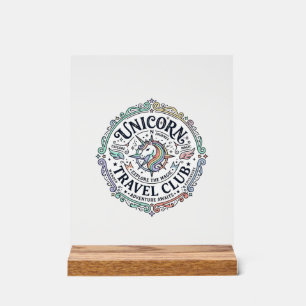 Einhorn-Reiseklub Original Zazzle Design_1 Acrylschild