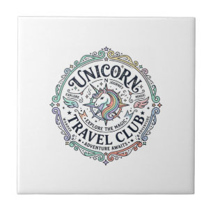 Einhorn-Reiseklub Original Zazzle Design_1 Fliese