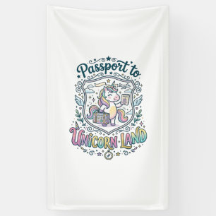 Einhorn-Reisepass ins Einhorn-Land Weißer Hintergr Banner