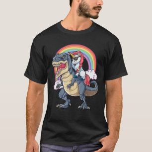Einhorn Reit T Rex Dinosaur Jungen Mädchen Kinder T-Shirt