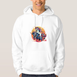 Einhorn Reitender Bulle Jungen Mädchen Männer Frau Hoodie