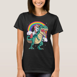 Einhorn Reitender Rex Dinosaurier Jungen Mädchen M T-Shirt