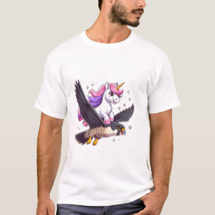 Einhorn-Reitender Wanderfalke Junge Mädchen Männer T-Shirt