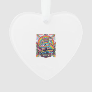 Einhorn Retro Regenbogen Reiter Ornament