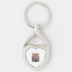 Einhorn Retro Regenbogen Reiter Schlüsselanhänger
