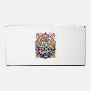Einhorn Retro Regenbogen Reiter Schreibtischunterlage